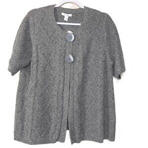 NWT Vtg Silk Angora Button Argyle Cardigan Sweater 14/16 Short Sleeve Dress Barn